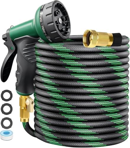 Garden Hose 50 ft, Non-Expandable Kink-Free, Heavy Duty Water Hose by TATAANTY