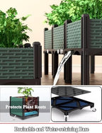 Outdoor Raised Garden Bed Set, Movable Planter Box Easy Assembly, Safe Edge, Ideal for Vegetables & Flowers(120x40x43cm) - Image 3