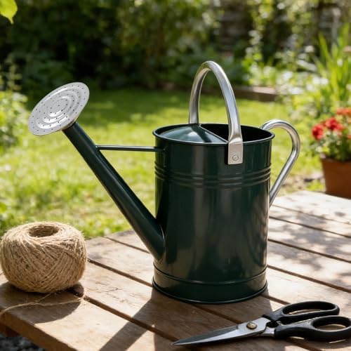 LONGRUN 1.7 Gallon Metal Watering Can for Plants and Garden with Galvanized Iron Removable Spout and Handle, Green - Image 5