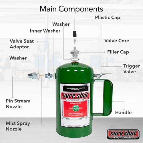 Sure Shot A1000G 32 oz Refillable Pressurized Steel Sprayer Can, Green - Image 4