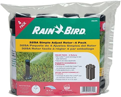 Rain Bird 32SA/4PKS Simple Adjust 32SA Gear Drive Rotor, Adjustable 40° - 360° Pattern, 19' - 32' Spray Distance, 16-Pack - Image 3
