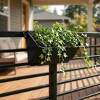 VILLCASE 4pcs Stackable Wall Planter for Herbs and Flowers, Black Plastic - Image 6