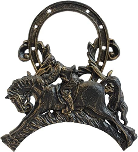 Garden Hose Holder Garden Hose Hanger Water Pipe Rack European Style Retro Wrought Iron Horse Style Creative Hose Rack Reel Home Decoration Garden by ZSPINJIA