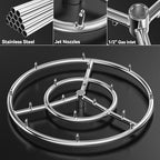 Skyflame 18" Round Fire Pit Jet Burner Installation Kit with Ignition - Image 6