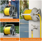 Garden Hose Reel, Wall Mounted or Portable Hose Holder, Stainless Steel Hose Organizer for Efficient Water Pipe Storage and Space Saving - Image 3