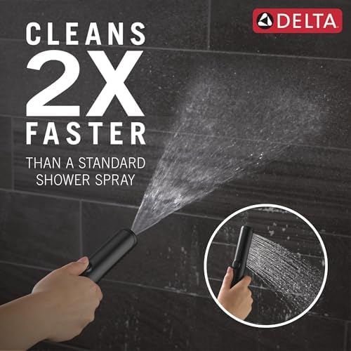 Delta 2-Setting Matte Black Wall Mount Handheld Shower Head with ProClean Spray, Hand Held Shower Head and Hose with High Pressure Spray, Matte Black 55537-BL - Image 2