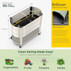 Permasteel Raised Garden Bed with Legs, Planter Box with EnGrow™ TrueSoil™ Technology for Vegetables, Flowers, Herbs, and Fruit, Outdoor Indoor, Storage Shelf, Caster Wheels, Ivory - Image 4