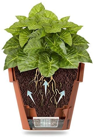 DECOPOTS - Pack of 3 - Self Watering Window Box Planter - Indoor/Outdoor - Windowsill/Oblong Shape Plastic Planter with Bottom Watering and Water Level Indicator (15.6 Inch Long, Jade) - Image 5