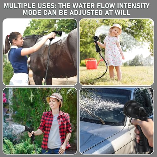 Pangda Expandable Coil Garden Hose 100 ft with Spray Nozzle, Black - Image 4