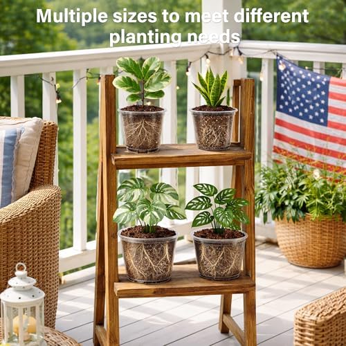 Bluepro Clear Nursery Pots with Drainage Holes, 5/6/8/10 Inch, 16-Pack - Image 4