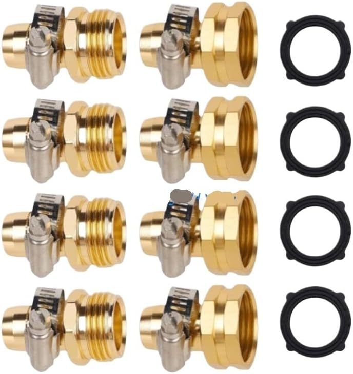 23GB corro*/sion Aluminum Garden Hose Repair Connectors Suitable for 3/4 Inch Hoses with Stainless Steel Clamps 4pcs - Image 3