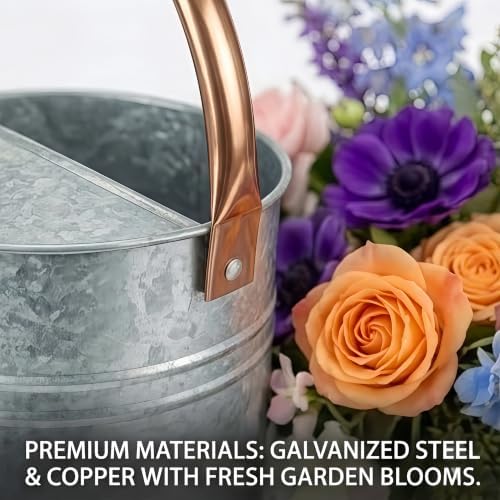 1 Gallon Galvanized Watering Can Outdoor, Large Garden Plant Watering Can - Image 6
