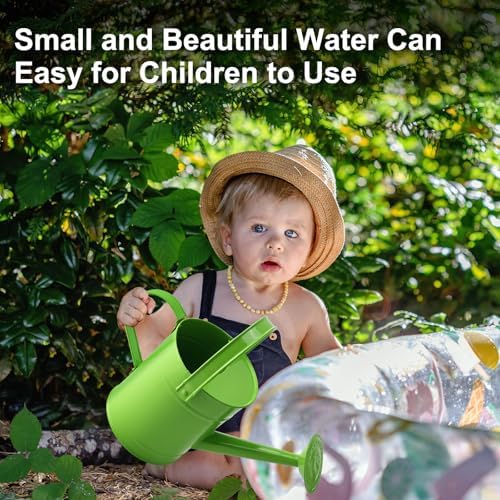 Green Metal Watering Can, 1.5L for Kids Comfort Handle - Image 5
