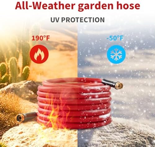 Garden Hose 75ft x 3/4” Hot/Cold Water Hose, -50°F to 190°F, Red - Image 2