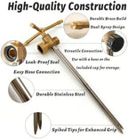 Atlantic 3-Head Solid Brass Sprinkler – Heavy Duty Stainless Steel Spike with 6-Outlet Efficient Irrigation for Lawn, Garden & Farm | Water-Saving Design with Male/Female Hose Connections (2) - Image 2