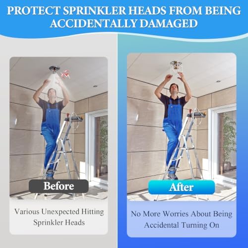 Shimeyao 16 Pcs White 1/2" Fire Sprinkler Head Cage Guard Protector Cover Watering Equipment System Sprinkler Bracket for Pendent Upright Horizontal Sidewall Double Hook Ceiling Mount - Image 6