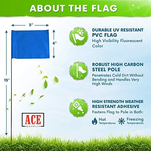 Blue Marking Flags 1000 Pack - 4x5x15 Inch Blue Flags for Yard - Markers For Lawn, Irrigation, Landscaping, Survey & Sprinkler Head Marking - Image 2