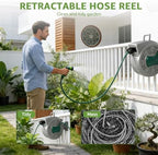 100 ft Retractable Garden Hose Reel 1/2" for Wall Mount Yard - Image 2