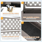 Resin Raised Garden Bed with Trellis and Wheels - Plasitc Planter Box with Trellis Outdoor with Drainage Holes & Water Monitor for Climbing Plants, Flower, Gray(61.2" H) - Image 6