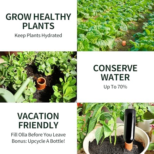 Soilagua 16 oz Olla Plant Watering Globes, Terracotta Watering Pots System, Self Watering Planter Insert for Outdoor & Indoor Plants, Vacation Plant Watering Devices Spikes Waterer, 4 Pack - Image 6