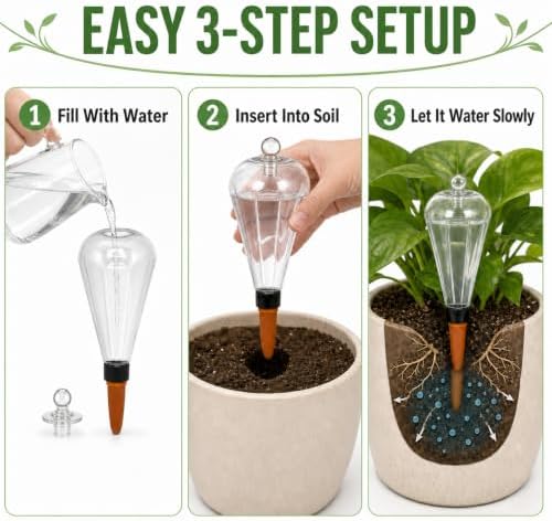 4Pcs Self Watering Globes 500ML Plant Waterer Device Bule - Image 4