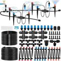 260FT Drip Irrigation System for Garden with 40 Nozzles & Emitters, Garden Watering System with 1/2" & 1/4" Tube and Barbed Fittings - Adjustable Sprinklers Kit for Greenhouse,Lawn,Pond De-Icer by timerdripirrigation
