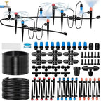 260FT Drip Irrigation System for Garden with 40 Nozzles & Emitters, Garden Watering System with 1/2" & 1/4" Tube and Barbed Fittings - Adjustable Sprinklers Kit for Greenhouse,Lawn,Pond De-Icer by timerdripirrigation