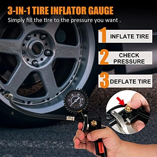 22 Pieces Air Compressor Accessories Kit with 25ft Hybrid Air Hose - Image 2