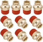 DOT Approved Male Straight Brass Union 1/2" Tube x 1/2" NPT, 10PCS by BOERAY