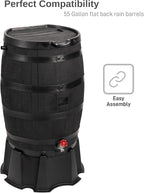 55-Gallon Rain Barrel Stand, Made from 100% Recycled Material, Black - Image 4
