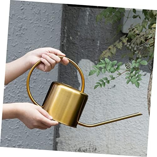 Garden Watering Can 1300ml Stainless Steel, Golden, Portable - Image 7