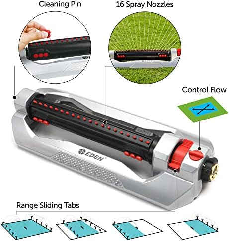 Eden Heavy Duty 4,973 sq ft Metal Oscillating Sprinkler and 3,600 sq ft Essential Oscillating Sprinkler Bundle - Image 4