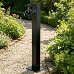 Freestanding Hose Stand Vertical Garden Water Tap, Outdoor Stainless Steel Water Column with Faucet, Freeze Proof Yard Hydrant Spigot for Patio Backyard(Square B,Height: 80cm/31.5in) by Gaommini
