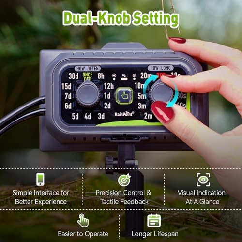 RAINPOINT Compact Programmable Solar Automatic Plant Waterer Kit Work with Indoor Outdoor,Self Watering Drip Irrigation Pump Indoor/Outdoor Vacation Free Low Water Auto Shut-Off Water 10-20 Plants - Image 5