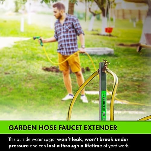 Yard Butler Free-Standing Swivel Hose Reel & Hose Bib Extender Bundle - Heavy-Duty Powder Coated Steel Storage & Water Access Solution - Outdoor Watering Accessory for Lawn & Garden Use - Image 6
