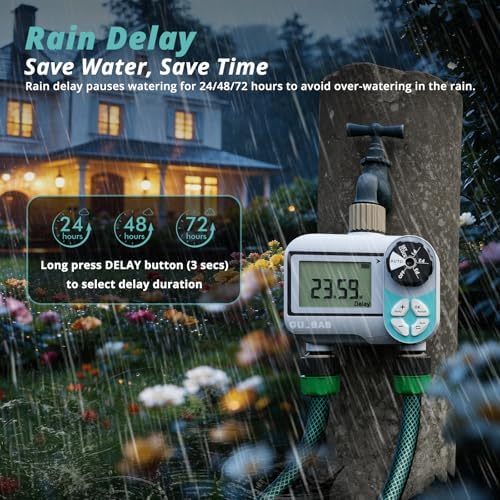 QUOBAS Sprinkler Timer, Weekly Programmable Water Timer for Garden Hose - Image 6