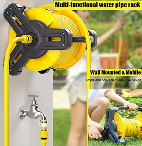 Portable Garden Hose Reel With Hose Nozzle And 15/20/25/30/40M Hose, Free Standing Or Wall Mounted Water Hose Reel Mobile Cart For Garden Watering And Car Washing(Size:30M,Color:B) - Image 2