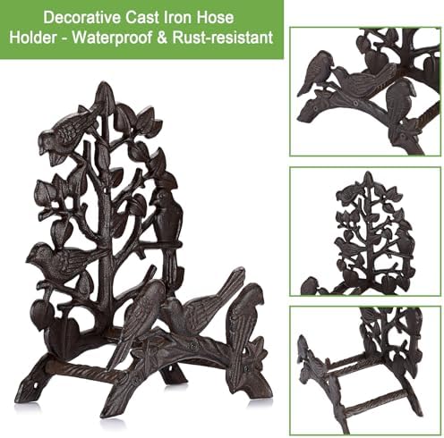 OwnMy Cast Iron Garden Hose Holder Wall Mount Water Hose Hanger for Outside - Image 5
