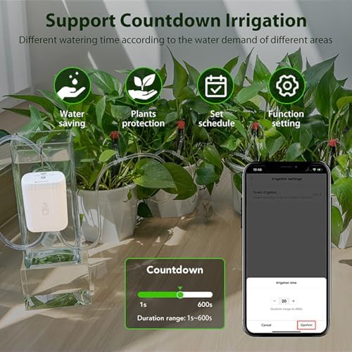 Fabater WiFi Automatic Plant Waterer, App Control Smart Plant Watering Device with Timer, Water Shortage Alert, Irrigation Records for 10 Plants, Indoor Outdoor Watering System - Image 5