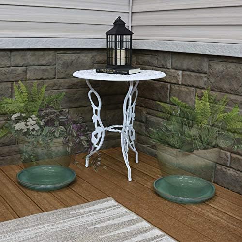 Sunnydaze 12" Ceramic Plant Saucers for Planters, 2pk, Seafoam - Image 6