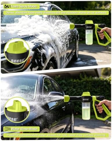 SEESE Car Wash Foam Gun: Foam Cannon for Garden Hose with High Pressure Nozzle & 3 Spray Modes - Suitable for Washing Cars, Trucks, SUVs, Motorcycles, RVs - Image 5