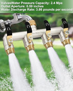 4 Way Hose Splitter Heavy Duty, Garden Hose Splitter with 4 Long Handle, Full Flow Brass Nickel Plated Water Hose T Spigot Splitter Adapter Connector, 3/4 - Inch GHT Thread (Black) - Image 5