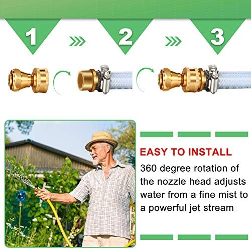 Hotop 6 Pack Big Shot Brass Hose Nozzle Adjustable Twist,3/4 Inch - Image 4
