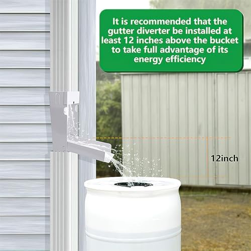 Foldable Rainwater Diverter for Barrel Collection System, Iron White - Image 5