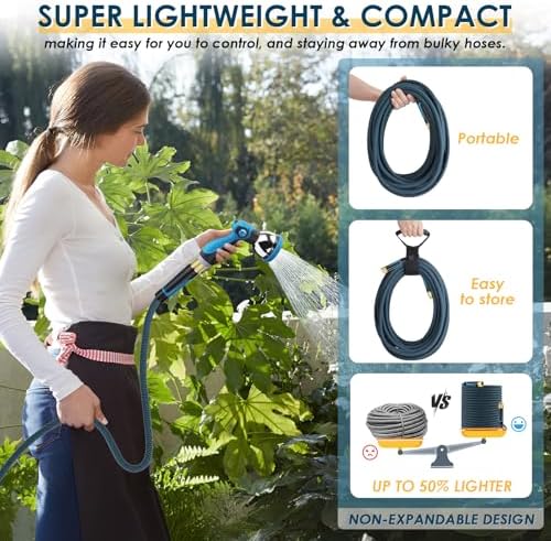 Non-Expandable Garden Hose 50 FT, Lightweight Flexible Water Hose - Image 3