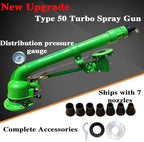 Farm Irrigation Sprinklers on Tripod Base, 2" Heavy Duty Big Gun Sprinkler for Large Area, 360° Automatic Rotation with 0°-48° Adjustable Elevation, Farmland Watering System with Flange Connection - Image 2