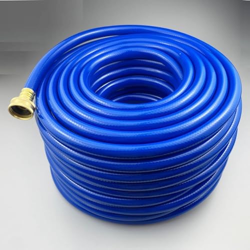 Darnassus PVC Garden Hose 1/2 Inch Green Heavy Duty Water Hose with Solid Brass Fittings,No Leaking, Flexible,for outdoors,Lawns,Patio (100 FT, Blue, Brass Fittings) - Image 2