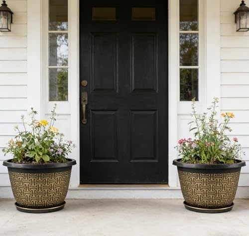 Nooulap 4 Pack 16 Inch Planter, Large Plastic Flower Pots - Image 2