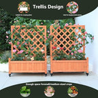 2 Trellis Raised Garden Bed with Wheels, Lattice Privacy Screen - Image 6