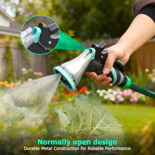 QUOBAS Metal Garden Hose Nozzle, Heavy Duty Water Hose Sprayer, Leak Proof - Image 2